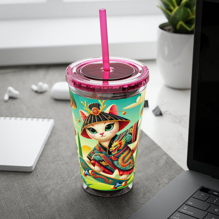 Dragon Dance on Wheels Sunsplash Tumbler with Straw, 16oz