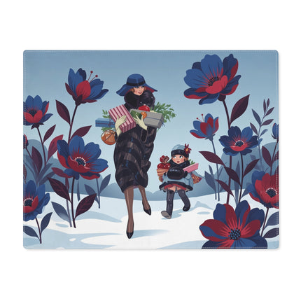 🎁🌺 The Christmas Gift Garden Placemat – Art Deco Holiday Elegance