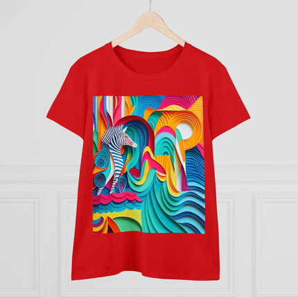 Surfing Zebra Women's Midweight Cotton Tee