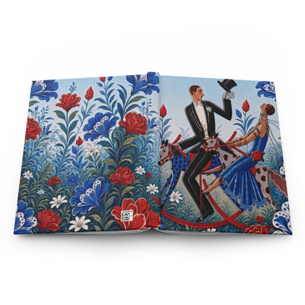 🎩🌹 The Grand Floral Carousel Hardcover Journal – Art Deco Garden Whimsy