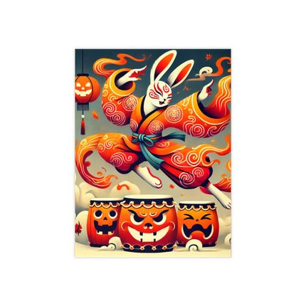 Jack-O’-Lantern Drums & The Kabuki Rabbit Ceramic Tile