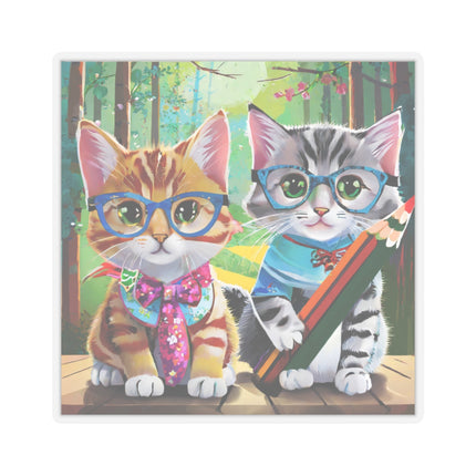 Kitten Scholars Kiss-Cut Stickers (4 Sizes)