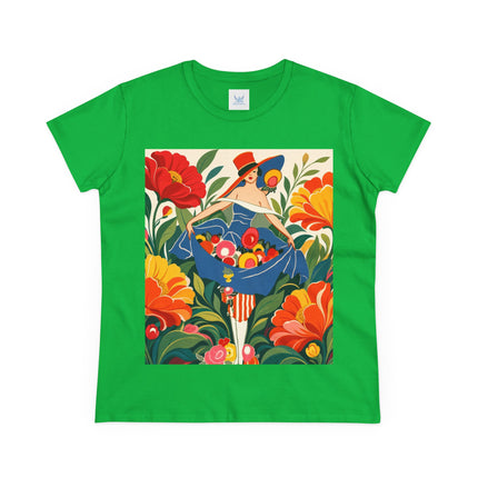 🌺🎩 The Grand Flower Market Cotton Tee – Art Deco Floral Fashion