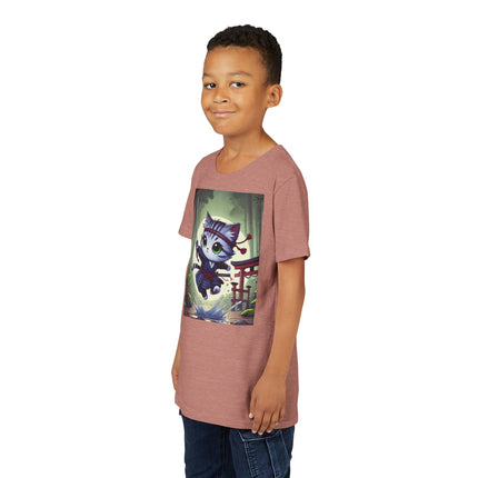 Moonlit Samurai Kitty Youth Short Sleeve Tee