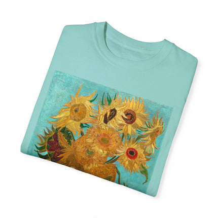 Vase with Twelve Sunflowers by Vincent van Gogh Unisex Garment-Dyed T-shirt