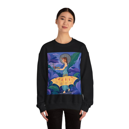🦋🌿 The Butterfly Garden Offering Crewneck Sweatshirt – Art Deco Botanical Fantasy
