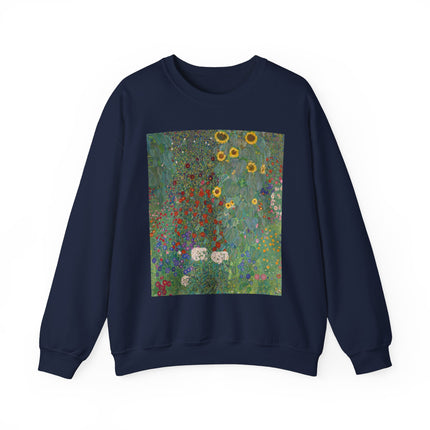 Farm Garden with Sunflowers by Gustav Klimt Heavy Blend™ Crewneck Sweatshirt