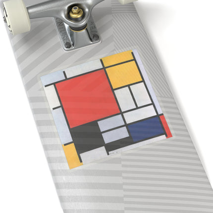 Composition with Red, Yellow, Blue, and Black by Piet Mondrian Kiss-Cut Stickers (4 Sizes)