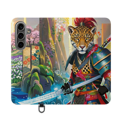 🐆⚔️ Circuit Samurai Jaguar Flip Case – Neon Power & Electric Honor