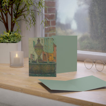 La Fontaine, Saint-Paul De Vence by Henri Le Sidaner Greeting Cards (1, 10, 30, and 50pcs)