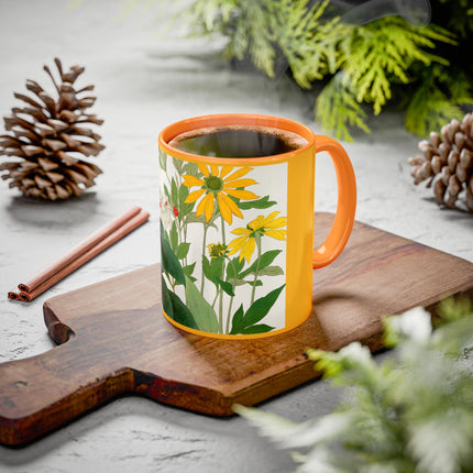 Clerodendrum & Rudbeckia Flower by Tanigami Kônan Colorful Mugs (11oz, 15oz)