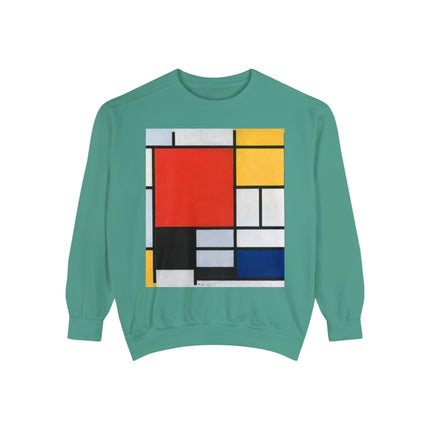 Composition with Red, Yellow, Blue, and Black by Piet Mondrian Garment-Dyed Sweatshirt