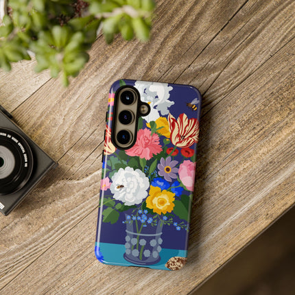 Midnight Floral Bouquet Phone Case – Vibrant Blooms & Enchanted Garden