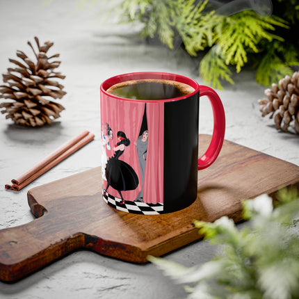 The Ladies Behind The Velvet Curtain Colorful Mugs – Art Deco Theatrical Elegance
