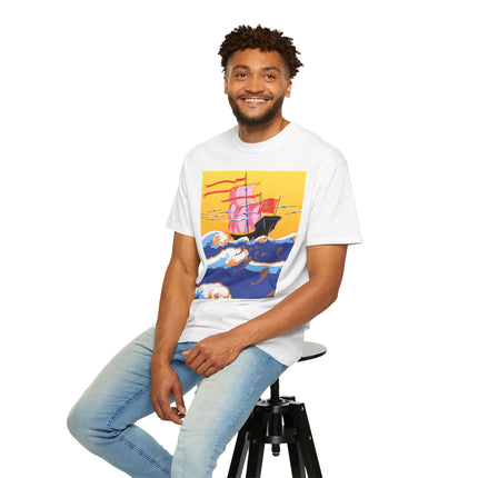Golden Seas and Whimsical Dreams Unisex Garment-Dyed T-shirt