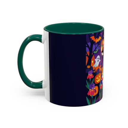 🌙🎃 The Moonlit Garden Masquerade Colorful Mug – Floral Halloween Charm
