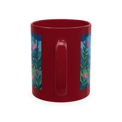 🌸☂️ The Lady Of The Enchanted Garden Stroll Ceramic Mug – Art Deco Floral Whimsy