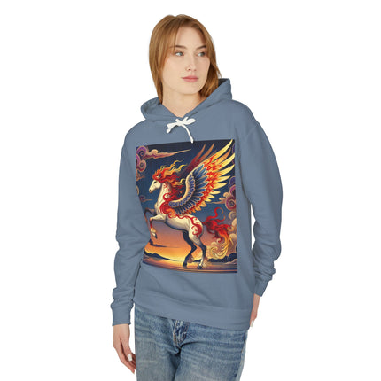 Flame-Winged Horse at Sunset Hoodie