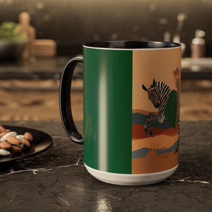 Zebra Rider Colorful Mugs – Safari Chic & Art Deco Adventure