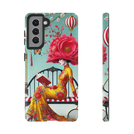 Reading In A Painted Garden Phone Cases