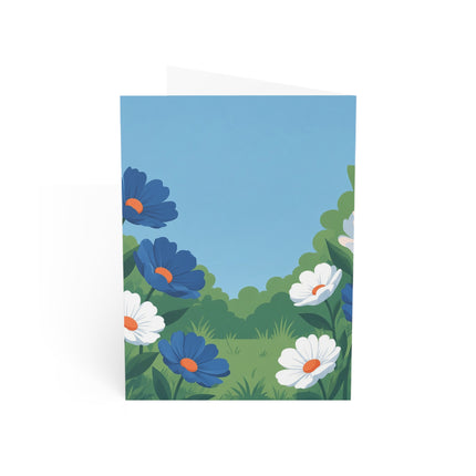 🎨🌼 The Painter In The Giant Daisy Garden Greeting Card – Art Deco Floral Fantasy