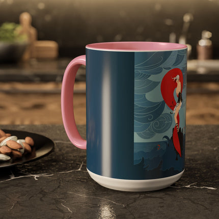 Siren of the Waves Colorful Mugs – Dramatic Sea Power & Bold Elegance