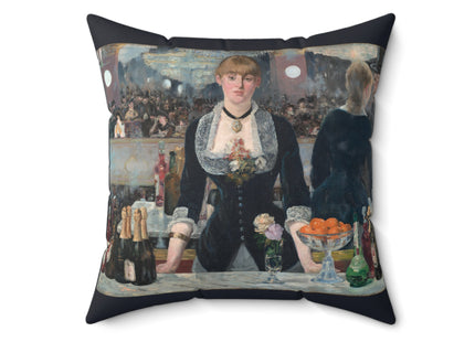 A Bar at the Folies-Bergère by Edouard Manet Spun Polyester Square Pillow
