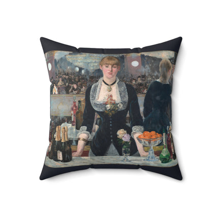 A Bar at the Folies-Bergère by Edouard Manet Spun Polyester Square Pillow