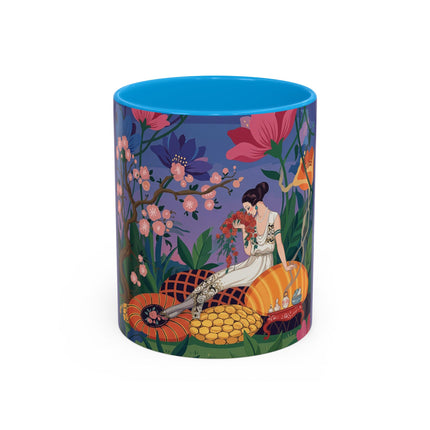 The Garden Of Quiet Reverie Colorful Mugs – Art Deco Botanical Serenity