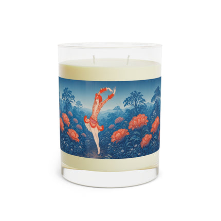🌺🩰 The Scarlet Blossom Garden Ballerina Scented Candle – Art Deco Floral Ballet
