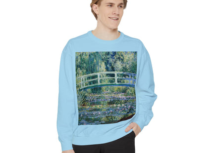 Water Lilies and Japanese Bridge by Claude Monet Unisex Garment-Dyed Sweatshirt