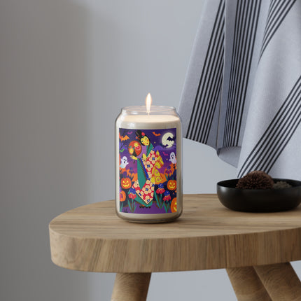 🌙🎃 The Moonlit Garden Masquerade Scented Soy Candle – Floral Halloween Charm