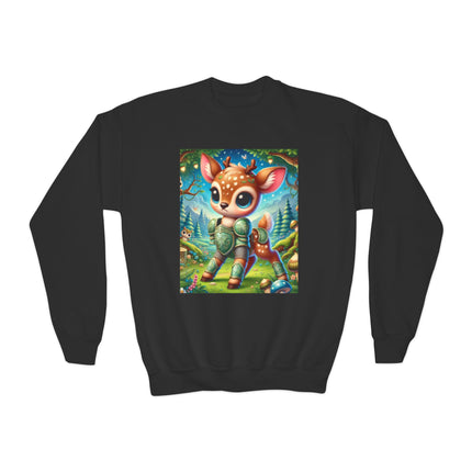 Fawn Defender Youth Crewneck Sweatshirt – Woodland Courage & Gentle Strength