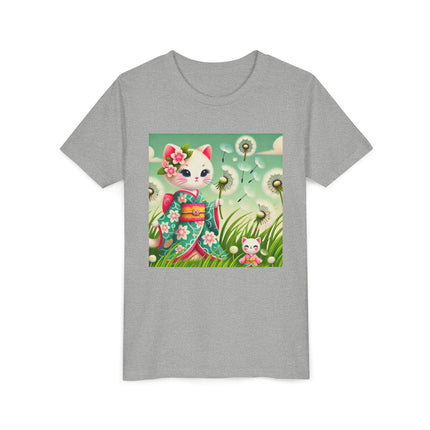 Geisha Kitten and the Dandelion Wish Youth Short Sleeve Tee