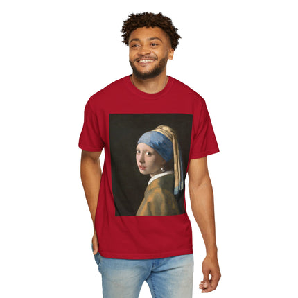 Girl with a Pearl Earring by Johannes Vermeer Unisex Garment-Dyed T-shirt