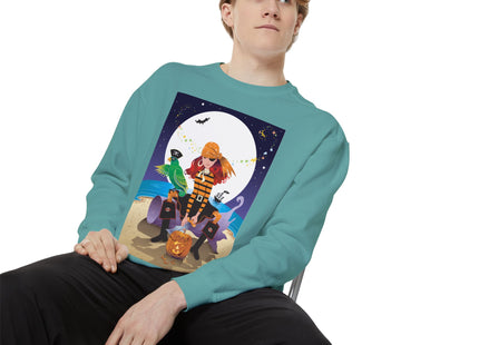 Moonlit Pirate Halloween Unisex Garment-Dyed Sweatshirt