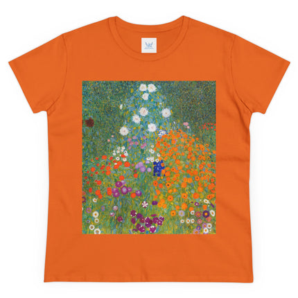 Cottage Garden by Gustav Klimt Women's Midweight Cotton Tee