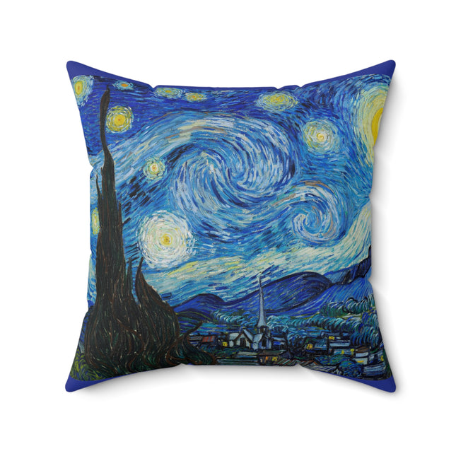 The Starry Night by Vincent Van Gogh Spun Polyester Square Pillow