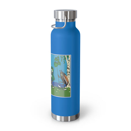 Frog and Beetle Band Copper Vacuum Insulated Bottle, 22 oz