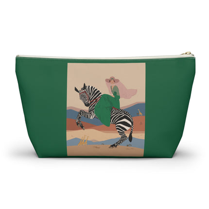 Zebra Rider Cosmetic Bag – Safari Chic & Art Deco Elegance