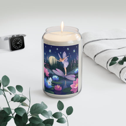 🧚‍♀️✨ The Moonlit Dragonfly Fairy Scented Soy Candle – Art Deco Floral Fantasy