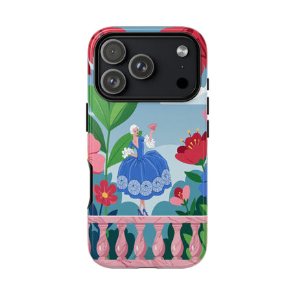 🌺🪭 The Lady Of The Grand Flower Terrace Phone Case – Art Deco Garden Elegance