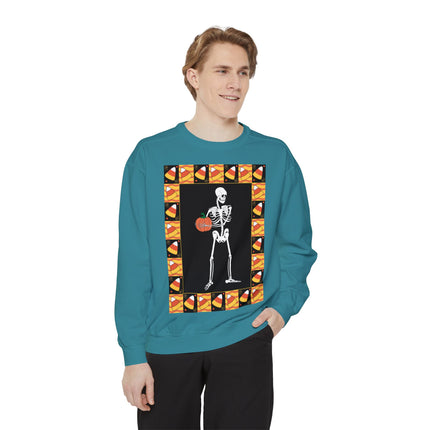 Candy Corn Skeleton Unisex Garment-Dyed Sweatshirt