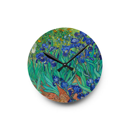Irises by Vincent Van Gogh Acrylic Wall Clock, Round and Square