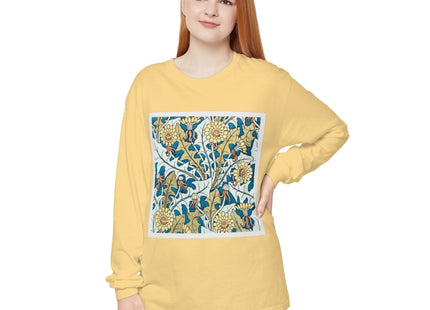 Art Nouveau Dandelion Flower Garment-dyed Long Sleeve T-Shirt