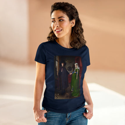 Arnolfini Portrait by Jan Van Eyck Women's Midweight Cotton Tee