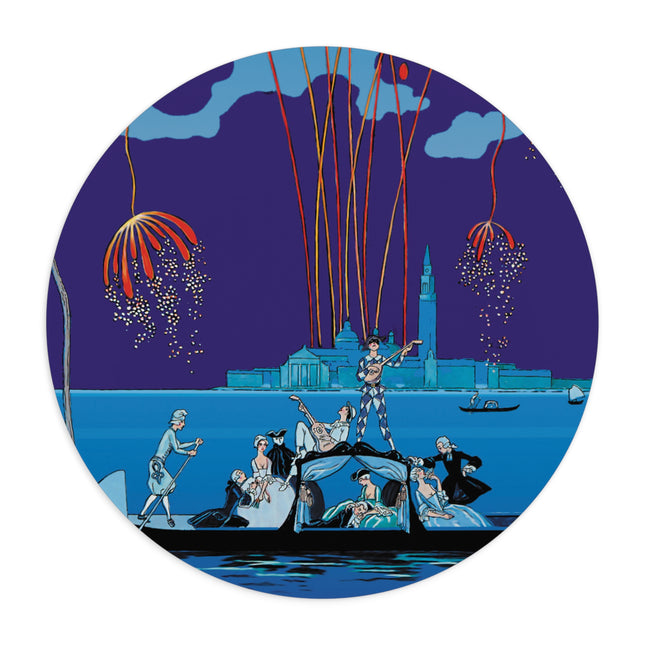 Fireworks in Venice by George Barbier Mouse Pad, Round and Rectangle