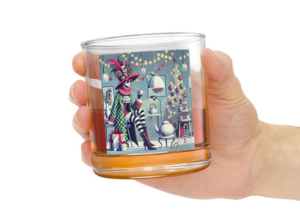 Whimsical Christmas Tea Party Rocks Glass, 10oz