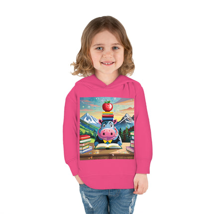 Hippos Hit the Books Toddler Pullover Fleece Hoodie