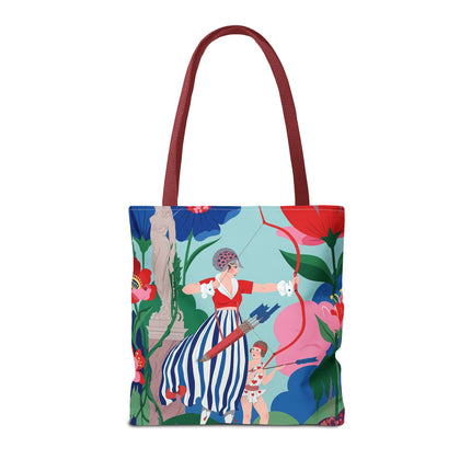 🏹🌺 The Lady Of The Enchanted Garden Archery Tote Bag – Art Deco Floral Adventure